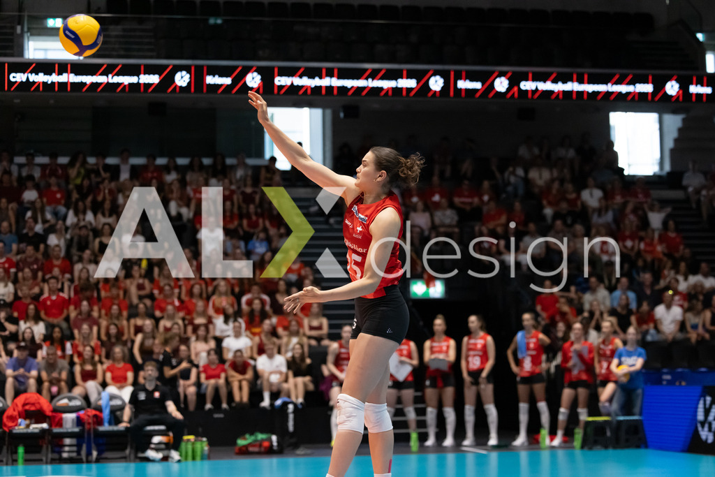 Austria v Switzerland - CEV European League Women | KRIENS, SWITZERLAND - JUNE 14: ALIX DE MICHELI of Switzerland during the CEV European League match between Austria and Switzerland at Pilatus Arena on June 14, 2026 in Kriens, Switzerland. - Realisiert mit Pictrs.com
