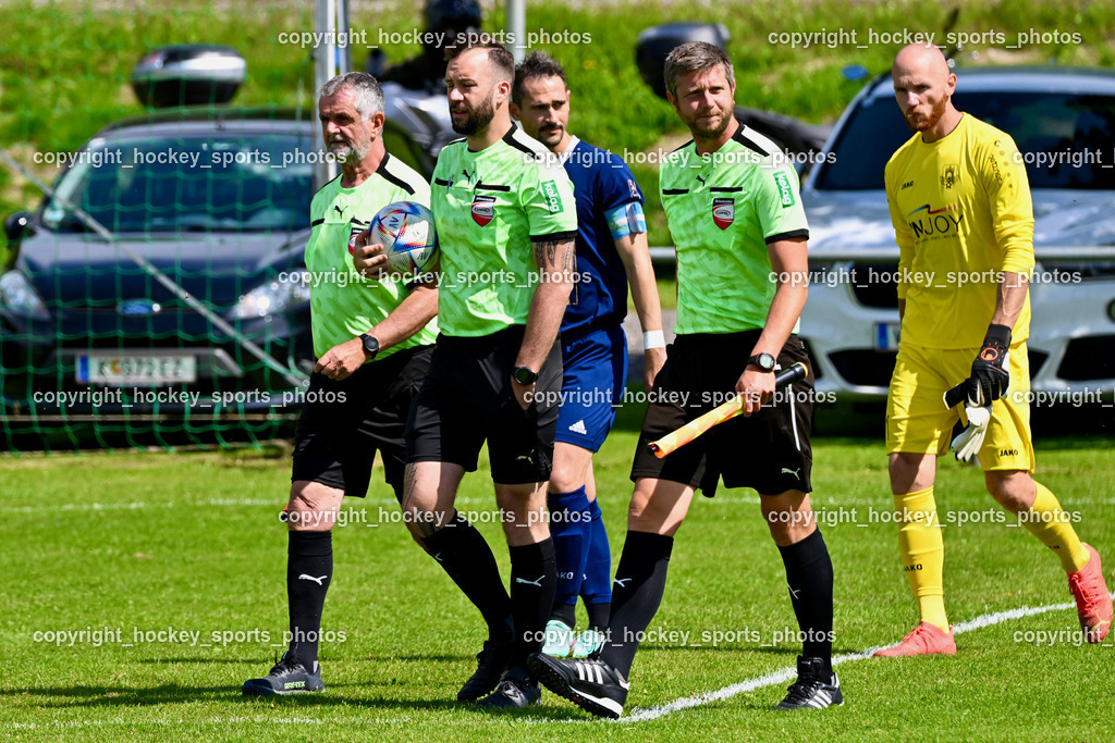 ATUS Velden vs. VST Völkermarkt | Johann Kraschl Referee, Dominik Sodamin Referee, MChristof Leitner Referee, #31 Alexander Kofler ATUS Velden, ATUS Velden vs. VST Völkermarkt, ATUS Velden vs. VST Völkermarkt am 30.05.2024 in St. Egyden (Sportpark St. Egyden), Austria, (Photo by Bernd Stefan)