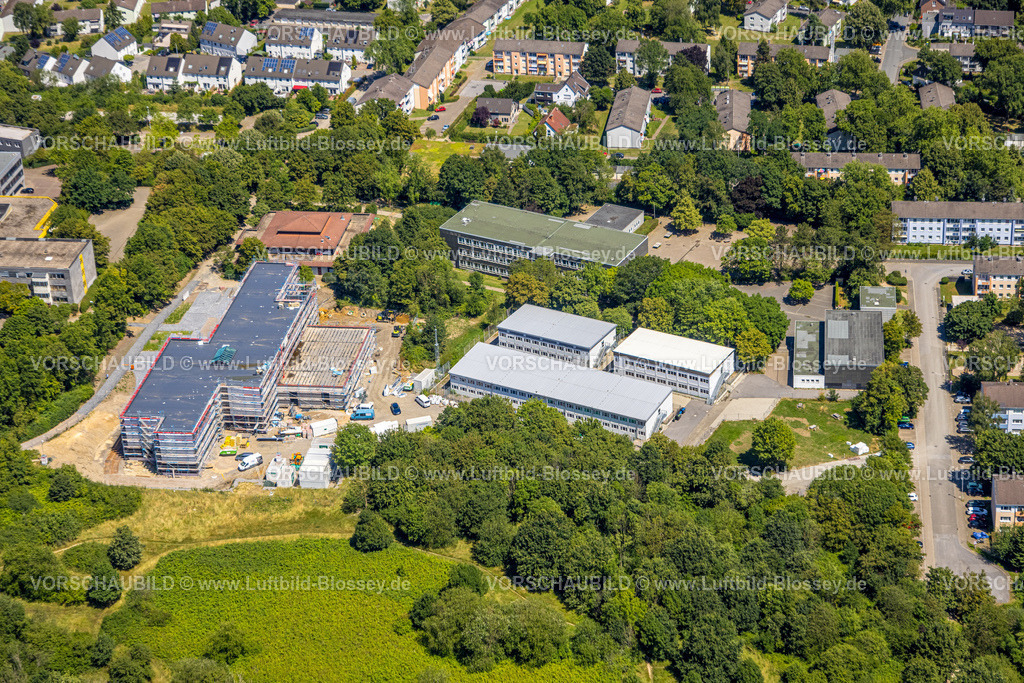 Muelheim230704364 | Luftbild, Gesamtschule Saarn, Baustelle und Neubau, Saarn, Mülheim an der Ruhr, Ruhrgebiet, Nordrhein-Westfalen, Deutschland
