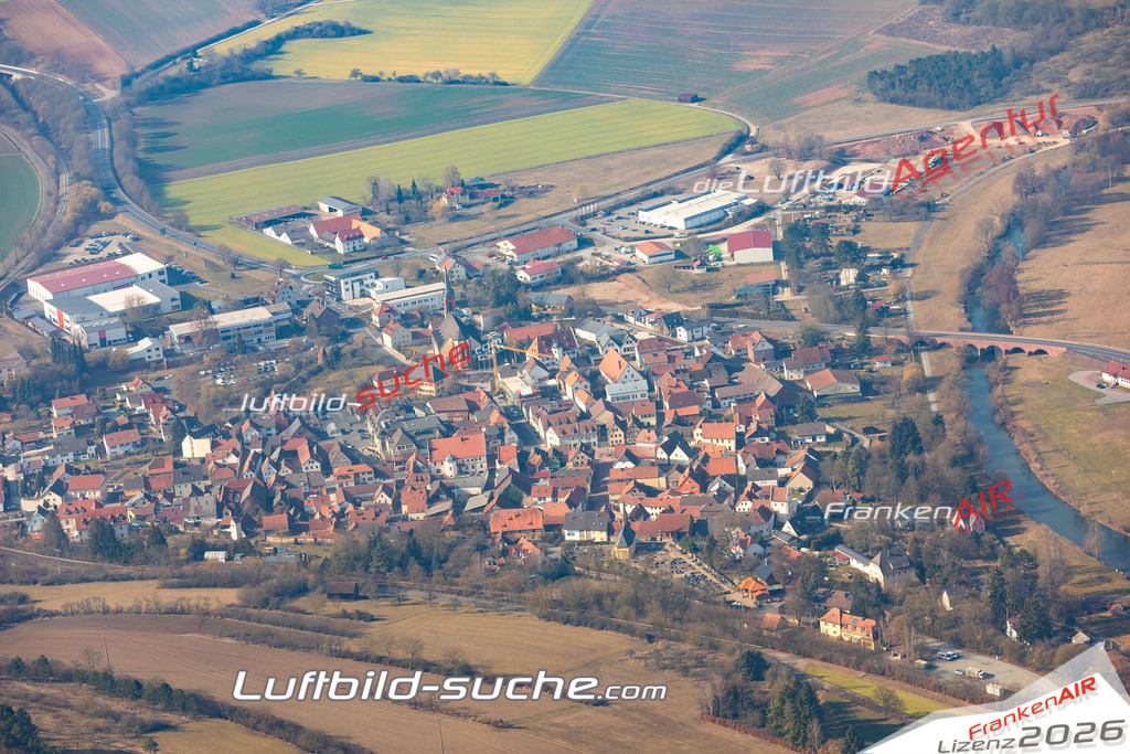 Das Luftbild der Stadt Euerdorf wurde 2019 vom Flugzeug heraus erstellt (keine Drohne) Aufnahmehöhe ca.400 Meter- hohe Auflösung- beste Druck-Qualität garantiert!