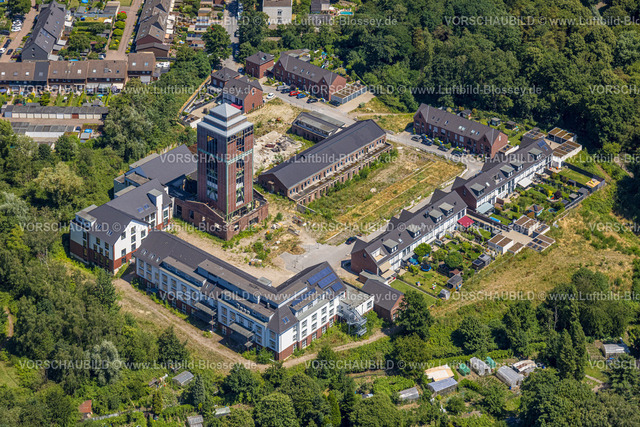 Oberhausen230705696 | Luftbild, Baustelle und Neubaugebiet für Wohnungen, Schachtanlage Schacht IV, Klosterhardt, Oberhausen, Ruhrgebiet, Nordrhein-Westfalen, Deutschland