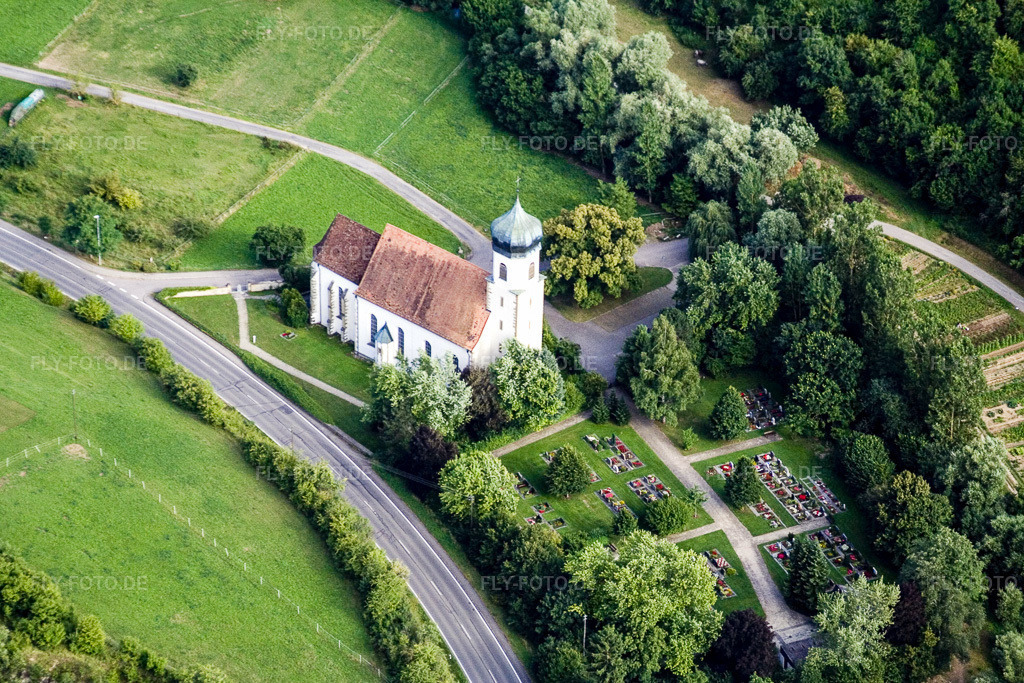 Luftbild: Kapelle St. Stephanus im Ortsteil Poltringen in Ammerbuch im Bundesland Baden-Württemberg in Deutschland. Foto: IMG_12289.jpg vom 02.08.2008 durch Werner Riehm/FLY-FOTO.de