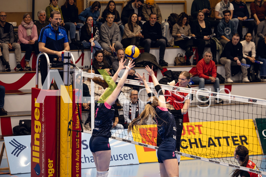 Volleyball I Frauen I Saison 2025-2026 I Volleyball NLA | Women I Round 14 I VC Kanti Schaffhausen - NLZ Volleyball Academy Zürich I 16.01.2026 | VC Kanti Schaffhausen - 9 Jordan Lockwood (USA) – Diagonal - Realisiert mit Pictrs.com