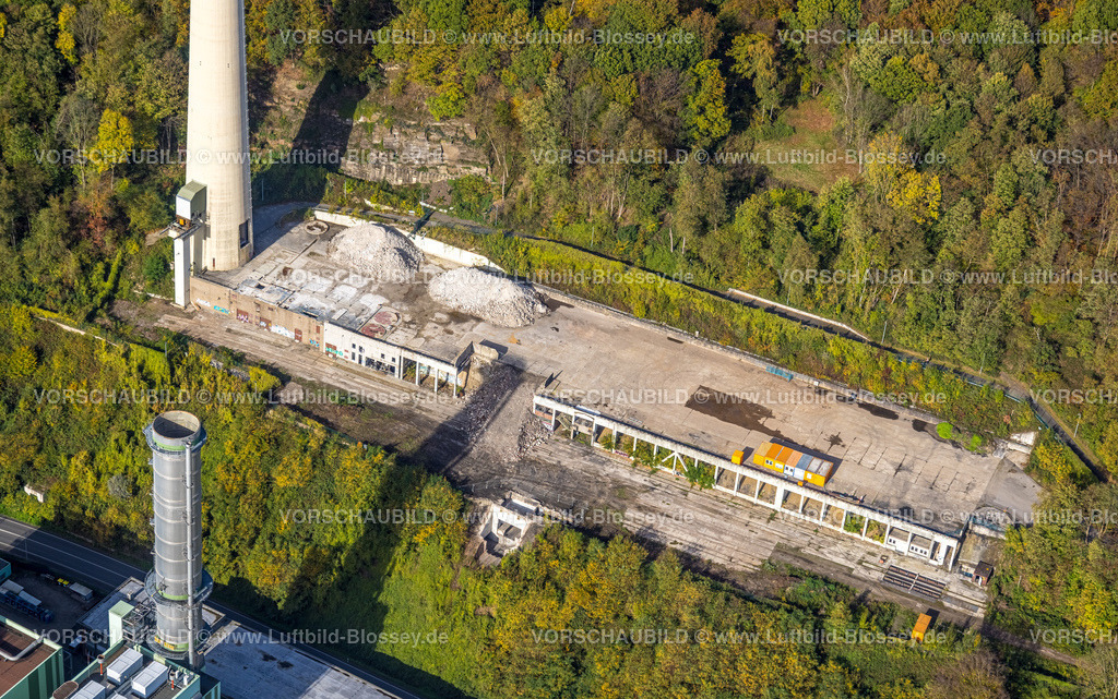 Herdecke221016976 | Luftbild, Cuno Kraftwerk mit Schornstein, zerfallenes Gebäude, Herdecke, Ruhrgebiet, Nordrhein-Westfalen, Deutschland