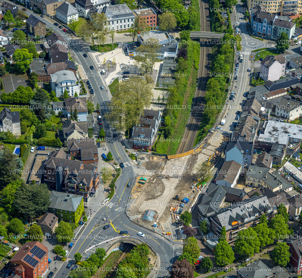 Wetter230502840-2 | Luftbild, Baustelle Kaiserstraße Ecke Friedrichstraße und Stadtsaal Wetter, Wetter, Ruhrgebiet, Nordrhein-Westfalen, Deutschland