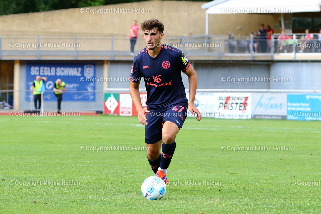 NH_1FSVMainz05_HolsteinKiel_Testspiel_02082024 | #47 Maxim Dal (1.FSV Mainz 05)Fußball I Herren I Testspiel I Saison 2024-2025 I 1.FSV Mainz 05 - Holstein Kiel I 02.08.2024 I Silberstadt Arena