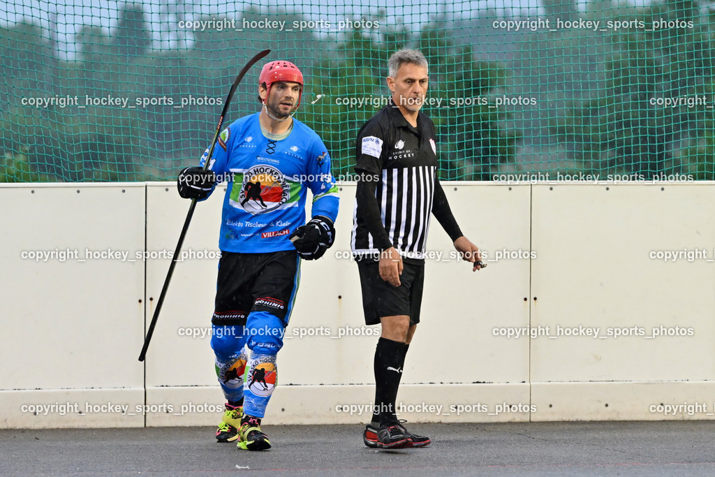 VAS Ballhockey Villach vs. ASKÖ Villach Ballhockey | #24 Petrik Benjamin, Hausott Erik Referee, VAS Ballhockey Villach vs. ASKÖ Villach Ballhockey, VAS Ballhockey Villach vs. ASKÖ Villach Ballhockey am 28.05.2025 in Villach (Alpen Arena ), Austria, (Photo by Bernd Stefan)