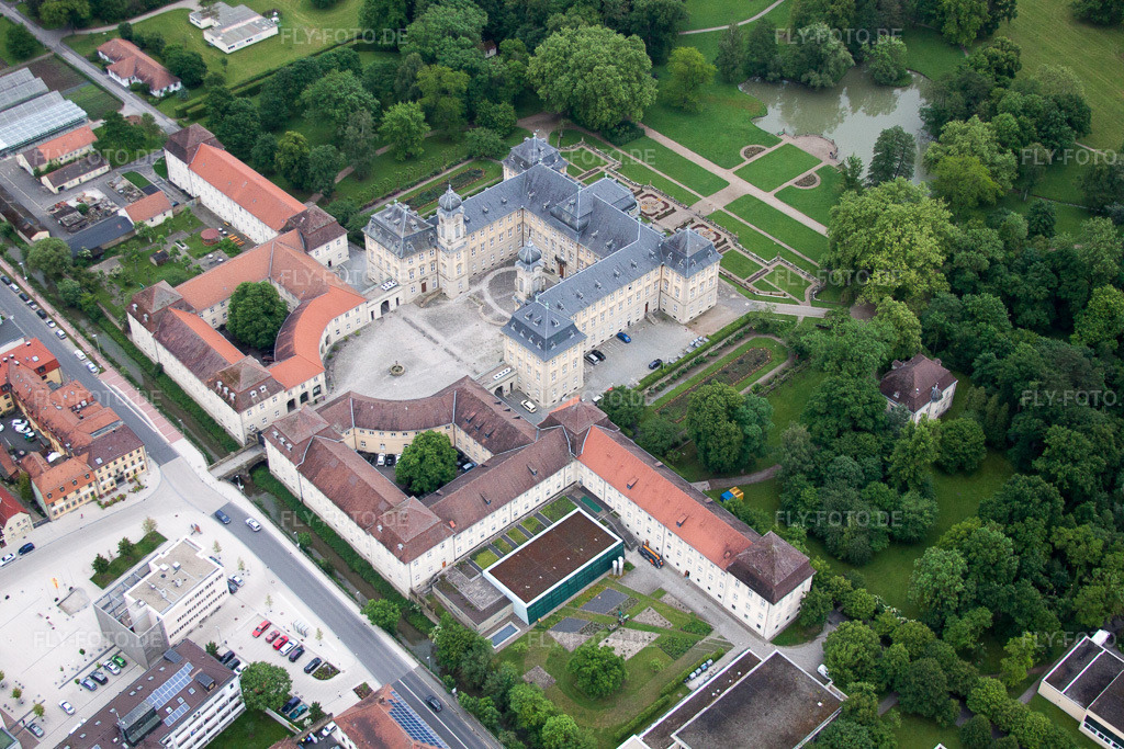 Luftbild: Schloss - Orthopädisches Krankenhaus in Werneck im Bundesland Bayern in Deutschland. Foto: IMG_66125.jpg vom 30.05.2014 durch Werner Riehm/FLY-FOTO.de