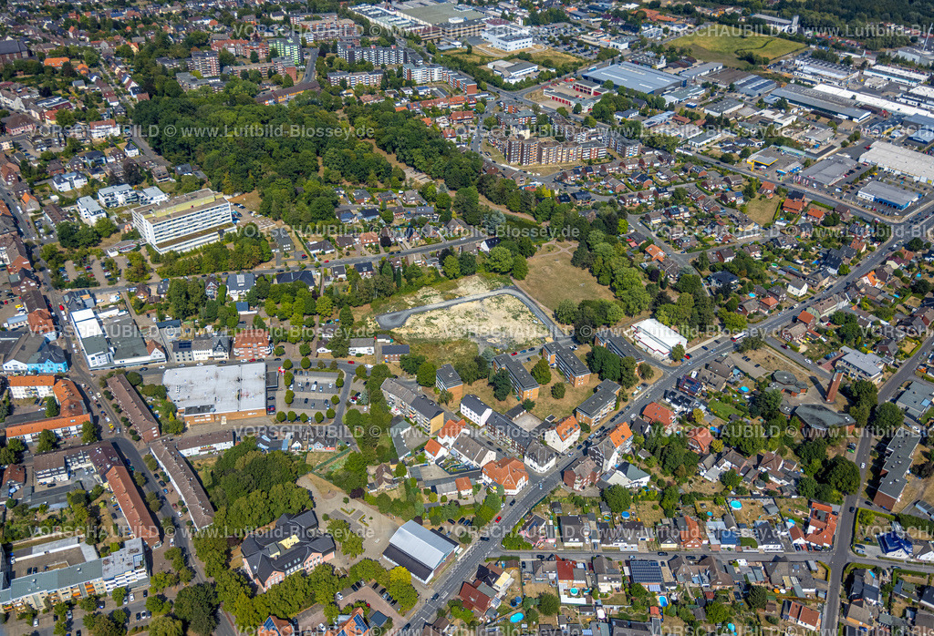 Hamm220809555Bockum-Hoevel | Luftbild, Baugebiet Oswaldstraße, St. Josef-Krankenhaus, Bockum-Hövel, Hamm, Ruhrgebiet, Nordrhein-Westfalen, Deutschland