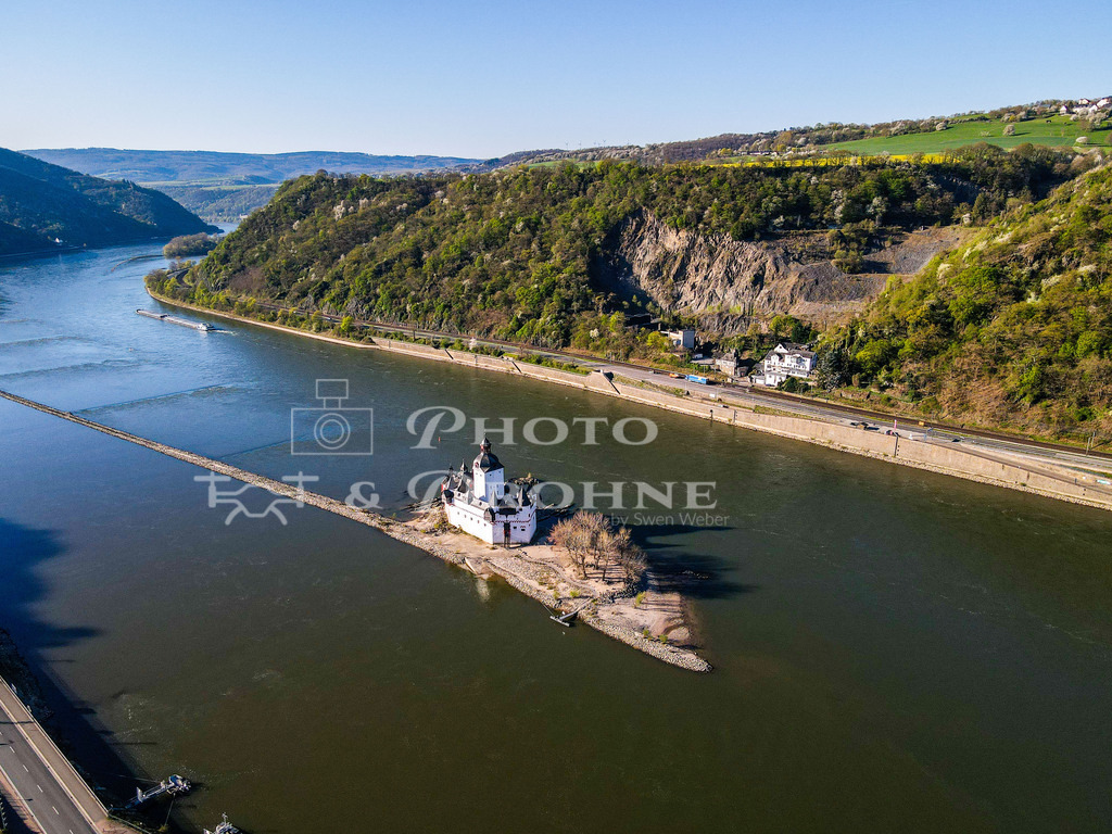 Pfalzgrafenstein--2 | Luftaufnahme, Luftbild der Pfalzrafenstein im Rhein bei Kaub. - Realisiert mit Pictrs.com