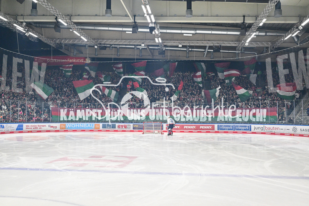 Augsburger Panther - Adler Mannheim | Die Fans der Panther haben eine Choreo zu Spielbeginn vorbereitet / DEL: Augsburger Panther - Adler Mannheim, Curt Frenzel Stadion am 16.02.2025