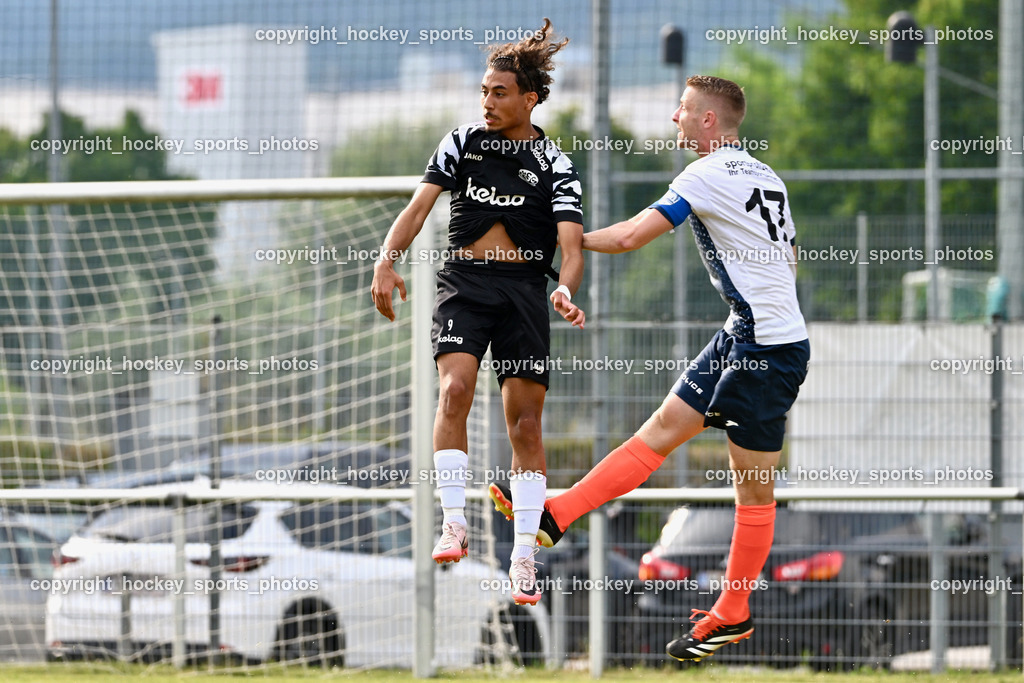 SC Magdalen vs. DSG Ledenitzen | #9 Saif Moussa SC Magdalen, #17 Fabian Graber DSG Ledenitzen, SC Magdalen vs. DSG Ledenitzen, SC Magdalen vs. DSG Ledenitzen am 19.07.2024 in Villach (Sportplatz Madalen), Austria, (Photo by Bernd Stefan)