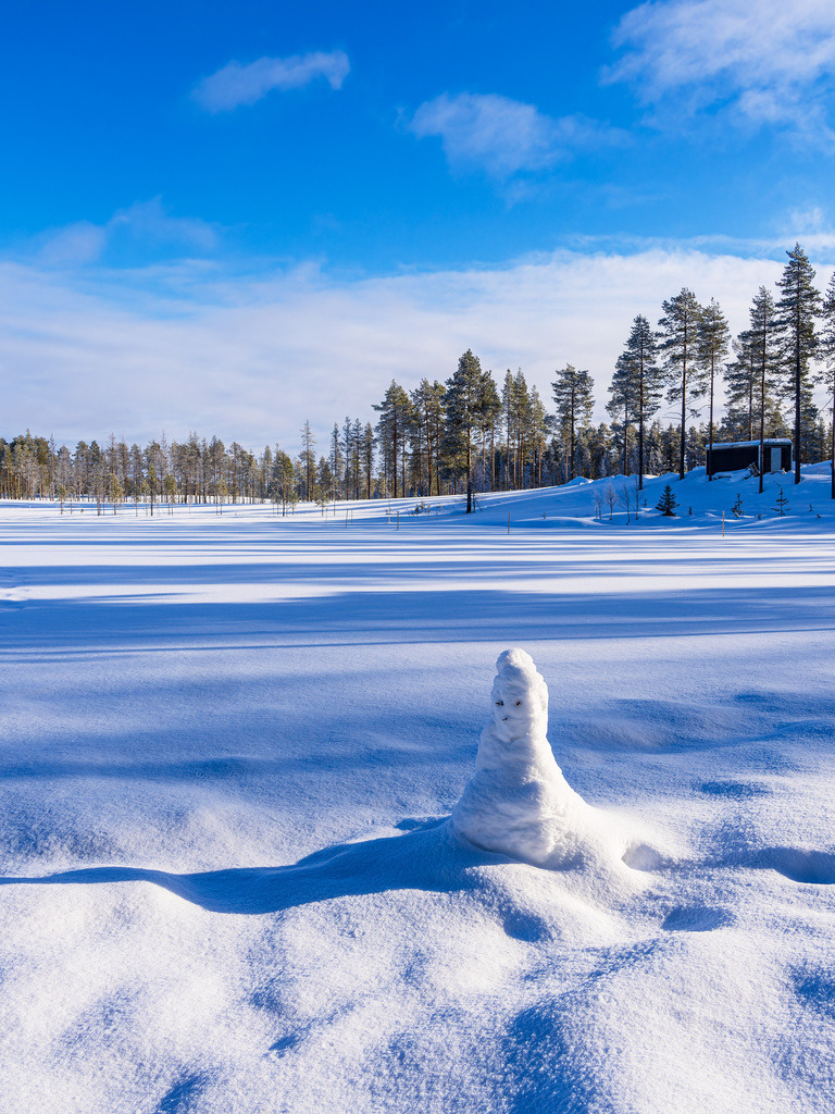 Landschaft mit Schnee im Winter in Kuusamo, Finnland | Landschaft mit Schnee im Winter in Kuusamo, Finnland.
