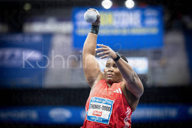 ISTAF Indoor; Duesseldorf, 24.01.2026 | DUESSELDORF, GERMANY - JANUARY 24: Danniel Thomas-Dodd (JAM), shot put, during the ISTAF Indoor Dusseldorf at PSD Bank Dome on January 24, 2026 in Duesseldorf, Germany. 
