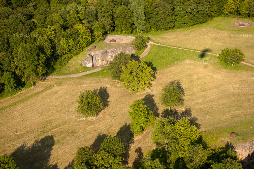 Aerial view: Fort Ligne Maginot in Budling in the state Moselle, France.Photo: IMG_29461.jpg taken on 06/26/2010 by Werner Riehm/FLY-FOTO.comResolution of the original: 4752 x 3168 px