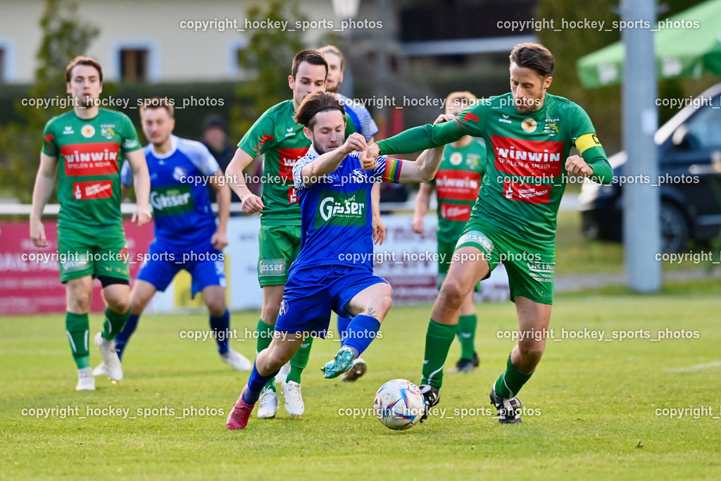 Dellach Gail vs. Rapid Lienz | #23 Maximilian Wastian Dellach Gail, #5 Manuel Eder Rapid Lienz, Dellach Gail vs. Rapid Lienz, Dellach Gail vs. Rapid Lienz am 26.04.2024 in Dellach (Sportplatz Dellach Gail), Austria, (Photo by Bernd Stefan)