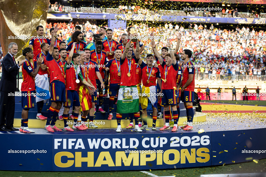 FOOTBALL : Argentine vs Espagne – Finale de la Coupe du Monde FIFA 2026. New York New Jersey Stadium, East Rutherford, New Jersey, États-Unis. 19/07/2026. | cérémonie de clôture et à la remise des trophées à l'issue de la finale entre l'Argentine et l'Espagne au New York New Jersey Stadium d'East Rutherford, New Jersey, États-Unis, le 19 juillet 2026.