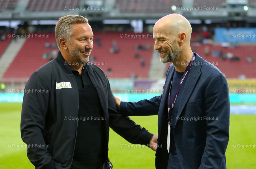 A_LUI_090823_09 | SPORT,FUSSBALL,ADMIRAL BUNDESLIGA AUSTRIA KLAGENFURT 09.08.2023 IM BILD:GUENTHER GORENZEL (KLAGENGFURT) UND MANFRED SCHMID  (WAC) FOTO:FOTOLUI/MW