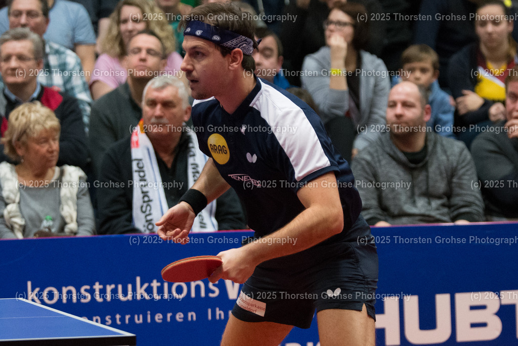 TTBL TTC Fulda-Maberzell vs. Borussia Duesseldorf | Timo BOLL (Borussia Duesseldorfl); TTBL TTC Fulda-Maberzell vs. Borussia Duesseldorf, Tischtennis-Bundesliga - 12. Spieltag am 21.01.2018 in der Hubtex Arena in Fulda, (Deutschland) - Realisiert mit Pictrs.com