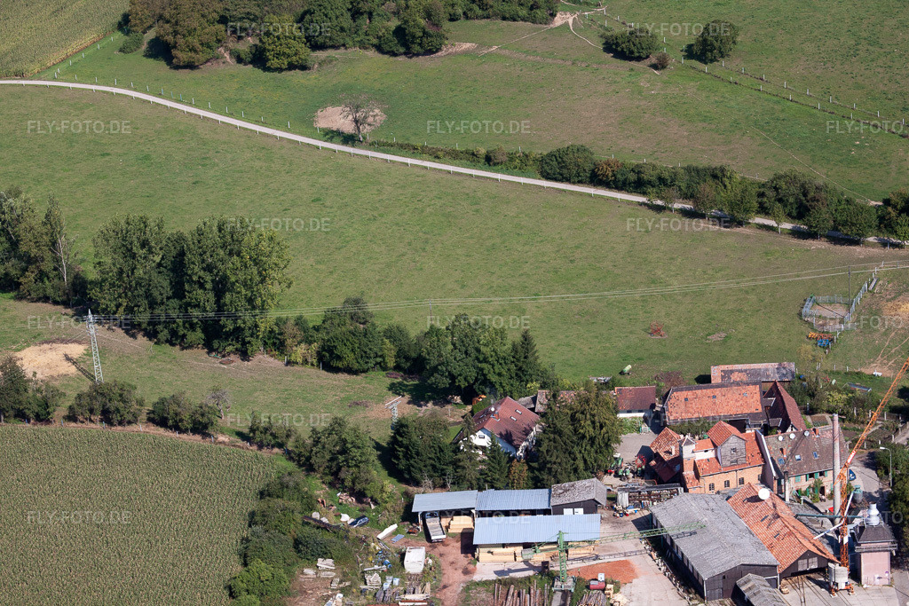 Luftbild: Schaidter Mühle, Startplätze im Ortsteil Schaidt in Wörth im Bundesland Rheinland-Pfalz in Deutschland. Foto: IMG_21053.jpg vom 06.09.2009 durch Werner Riehm/FLY-FOTO.de