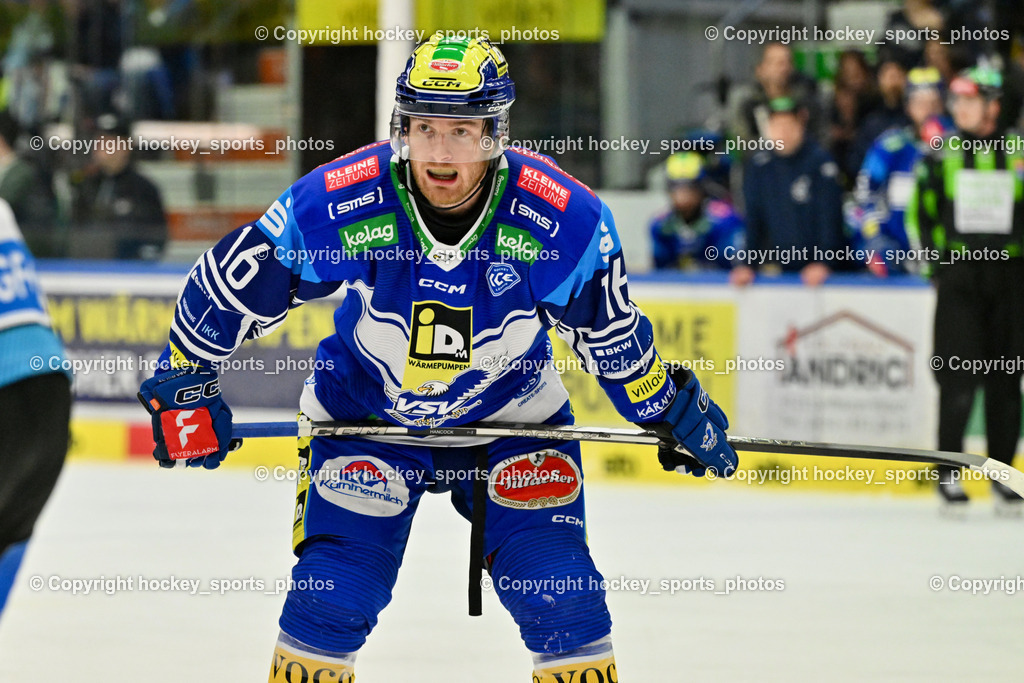 EC IDM Wärmepumpen VSV vs. STEINBACH BLACK WINGS LINZ  | #16 HANCOCK Kevin EC VSV, EC IDM Wärmepumpen VSV vs. STEINBACH BLACK WINGS LINZ , EC IDM Wärmepumpen VSV vs. STEINBACH BLACK WINGS LINZ  am 28.01.2025 in Villach (Stadthalle Villach), Austria, (Photo by Bernd Stefan)