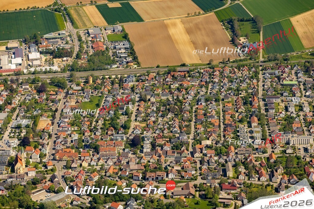 Das Luftbild zeigt :  Bobingen - Die Luftaufnahme wurde 2024 vom UL-Flugzeug aus erstellt ( keine Drohne ) - Hochauflösende Luftaufnahme - Für grossformatige Ausdrucke geeignet. Die Geschenkidee !Mit Lizenz und Bildrechte bestellbar