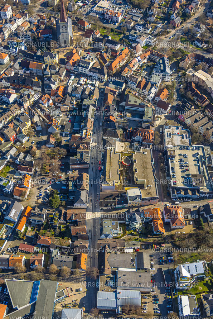 Unna230214191 | Luftbild, Altstadt mit Fußgängerzone Massener Straße, Domizil am Hellweg betreutes Wohnen, Unna, Ruhrgebiet, Nordrhein-Westfalen, Deutschland
