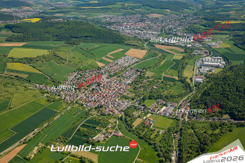 Luftaufnahme  Edelfingen  Bad Mergentheim Das Luftbild wurde 2025 vom UL-Flugzeug heraus erstellt ( keine Drohne ) - Hochauflösende Luftaufnahme -Nicht vergleichbar mit Google Maps oder Satelittenbilder- Die Geschenkidee !Mit Lizenz und Bildrechte bestellbar