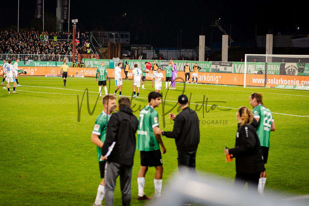 2. Bundesliga, Saison 2025/26, 11. Spieltag: SC Preußen Münster - Holstein Kiel | Münster, 31.10.2025: 2. Bundesliga, 11. Spieltag, SC Preußen Münster gegen Holstein Kiel im LVM-Preußenstadion in Münster an. Foto: sportfotografie.ms | Markus Paletta - Realisiert mit Pictrs.com