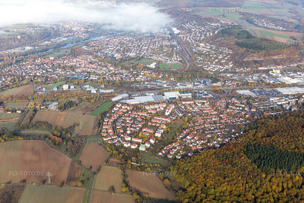Luftbild: Neckarelz in Mosbach im Bundesland Baden-Württemberg in Deutschland. Foto: IMG_112276.jpg vom 02.11.2018 durch Werner Riehm/FLY-FOTO.de
