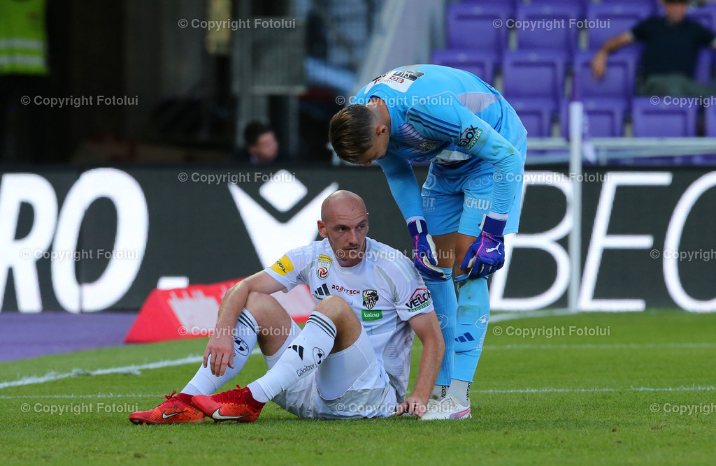 A_LUI_11082024_12 | SPORT,FUSSBALL,ADMIRAL BUNDESLIGA AUSTRIA WIEN-RZ PELLETS WAC  11.08.2024 IM BILD:  NICOLAS WIMMER UND LUKAS GUETLBAUER (BEIDE WAC) ) FOTO:FOTOLUI/MW