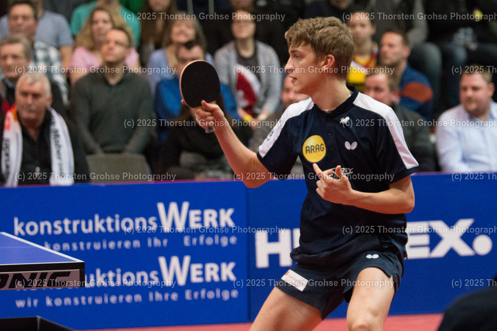 TTBL TTC Fulda-Maberzell vs. Borussia Duesseldorf | Anton KAELLBERG ( Borussia Duesseldorf); TTBL TTC Fulda-Maberzell vs. Borussia Duesseldorf, Tischtennis-Bundesliga - 12. Spieltag am 21.01.2018 in der Hubtex Arena in Fulda, (Deutschland) - Realisiert mit Pictrs.com