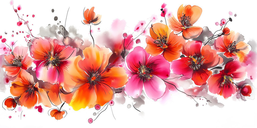 2411008 - Blütentraum | Modernes Wandbild oder Poster im Stil eines Aquarellgemäldes.