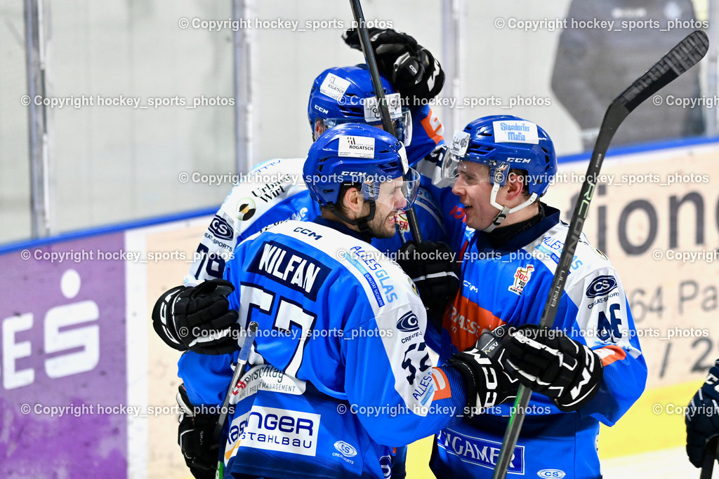 ESC Steindorf vs. ESV Ferlach  | #46 Maurer Julian ESC Steindorf, Jubel ESC Steindorf, #57 Wilfan Franz ESC Steindorf, #79 Petrik Benjamin ESC Steindorf, ESC Steindorf vs. ESV Ferlach , ESC Steindorf vs. ESV Ferlach  am 15.02.2026 in Steindorf (Ossiachersee Halle), Austria, (Photo by Bernd Stefan)