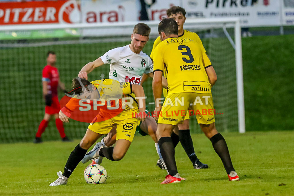 SV Feldkirchen - SC Launsdorf 2-1, Unterliga Ost | Daniel Grilz (SC Launsdorf #19) Alexander Kampitsch (SC Launsdorf #3)SV Feldkirchen - SC Launsdorf 2-1 am 23.08.2023 in Feldkirchen
(Modehaus NIMO Arena), Austria, (Photo by Ernst Krawagner sport-fan.at) - Realisiert mit Pictrs.com