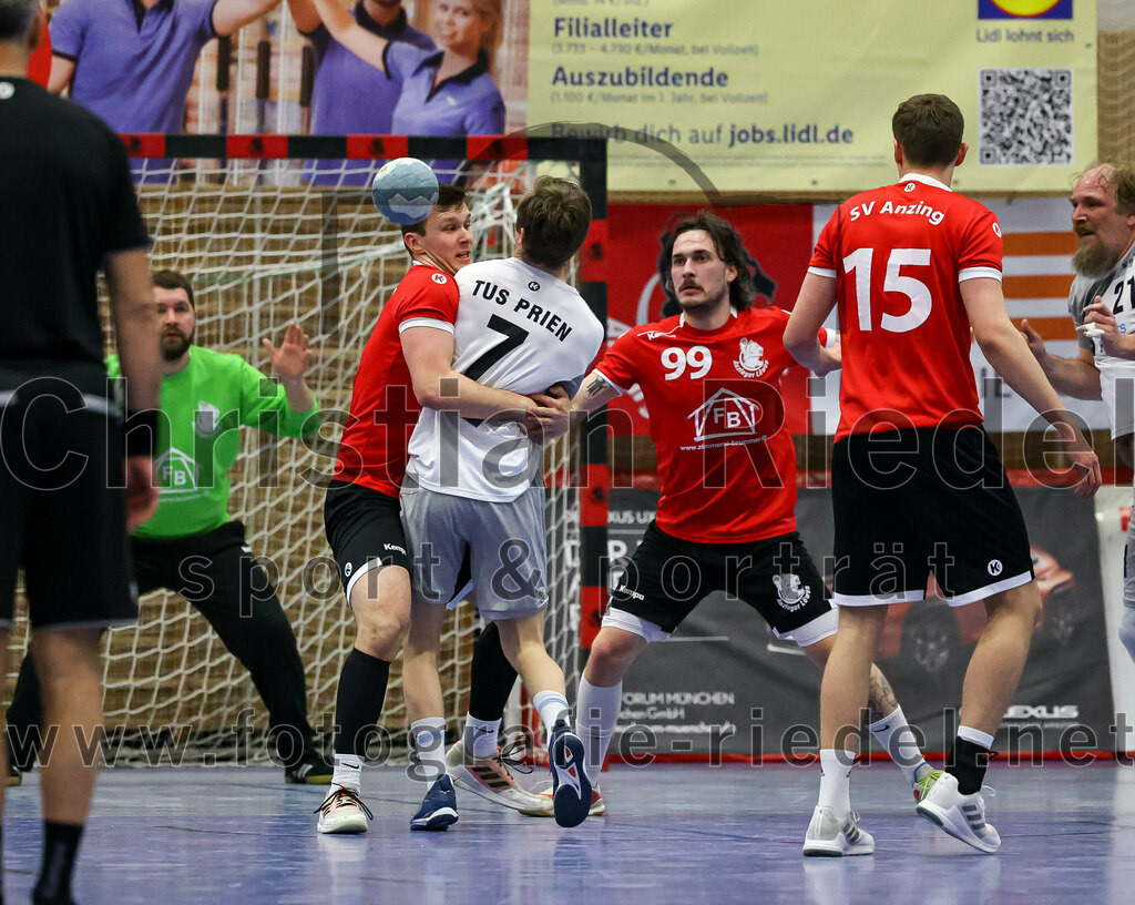 2023-04-01_010_SV_Anzing_gegen_TuS_Prien | Anzing, Deutschland, 01.04.2023:
Handball, Bezirksliga 2022 / 2023, 12. Spieltag, SV Anzing gegen TuS Prien, Endergebnis: 

Foto: Christian Riedel / fotografie-riedel.net