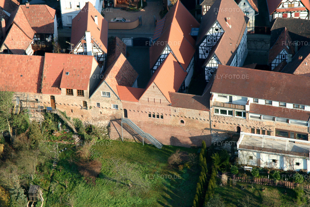 Luftbild: Hinterstädl, Ludwigstraße Stadtmauer in Jockgrim im Bundesland Rheinland-Pfalz in Deutschland. Foto: IMG_0360.jpg vom 10.12.2005 durch Werner Riehm/FLY-FOTO.de