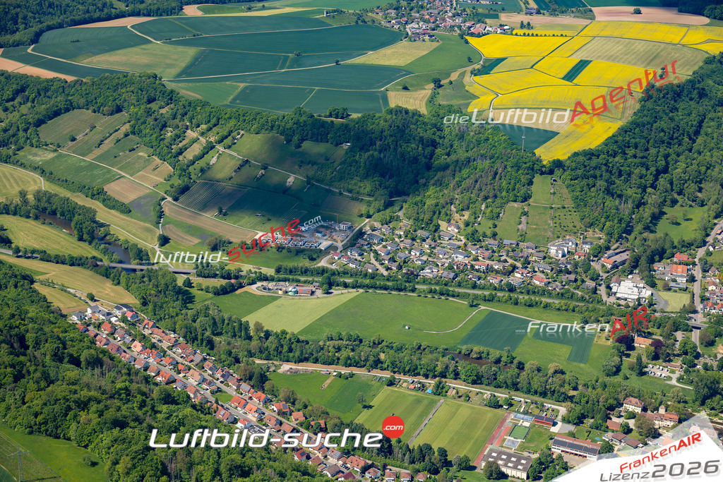 Luftaufnahme von Neu Wülfingen Forchtenberg Bild- Das Luftbild wurde 2025 vom UL-Flugzeug heraus erstellt ( keine Drohne ) - Hochauflösende Luftaufnahme -Nicht vergleichbar mit Google Maps oder Satelittenbilder- Die Geschenkidee !Mit Lizenz und Bildrechte bestellbar
