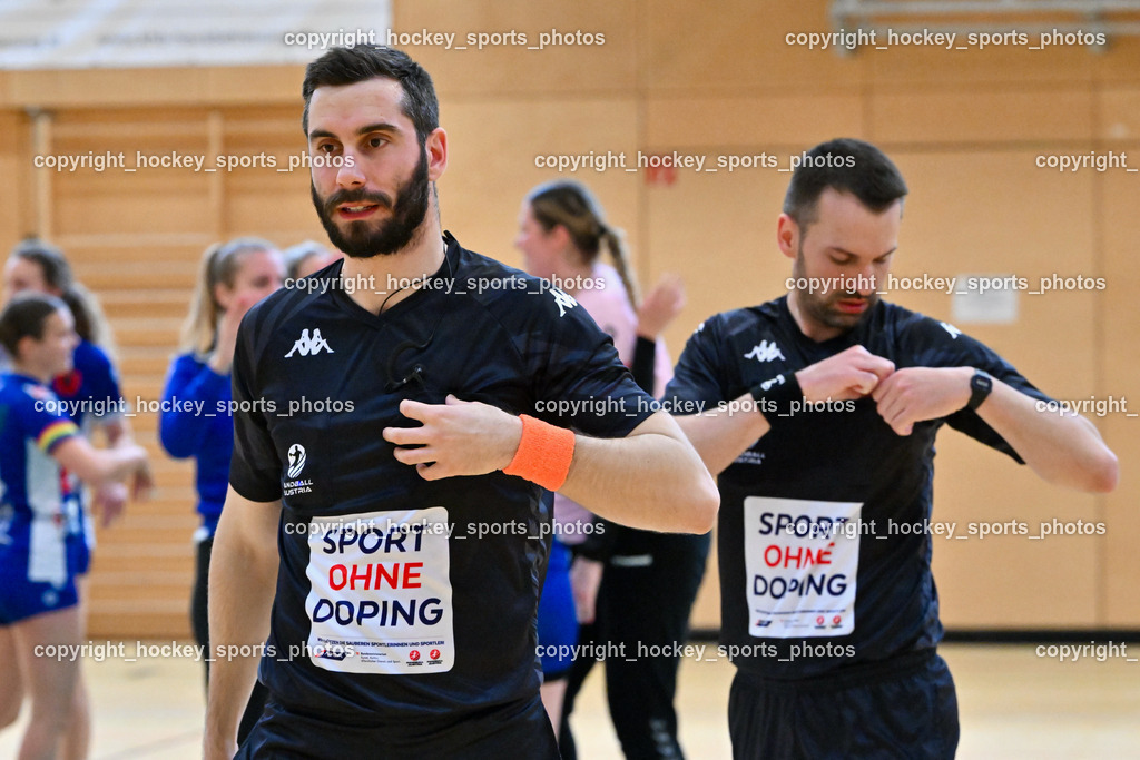 SC Ferlach Damen vs. Handballclub BW Feldkirch 1.4.2023 | Josic Aleksa, BAGARIC Mario, Referees