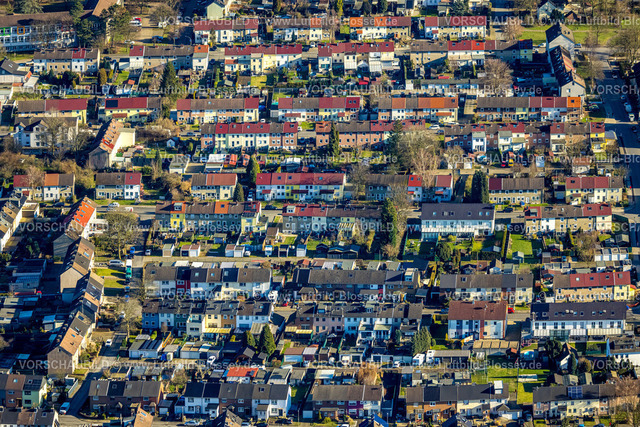 Castrop-Rauxel240106777 | Luftbild, Henrichenburg Wohngebiet Mehrfamilienhäuser an der Waldenburger Straße, Verkehrssituation, Ickern, Castrop-Rauxel, Ruhrgebiet, Nordrhein-Westfalen, Deutschland
