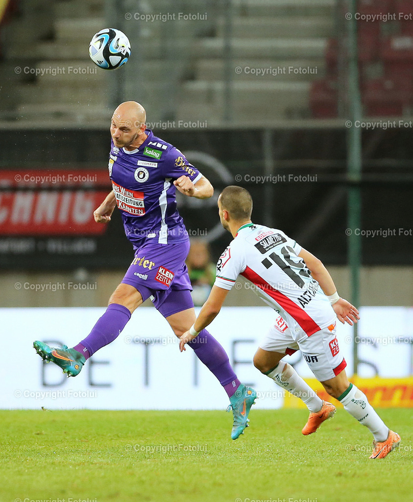 A_LUI_090823_07 | SPORT,FUSSBALL,ADMIRAL BUNDESLIGA AUSTRIA KLAGENFURT 09.08.2023 IM BILD:NICOLAS WIMMER (KLAGENFURT) UND SANDRO ALTUNASHVILLI (WAC) FOTO:FOTOLUI/MW