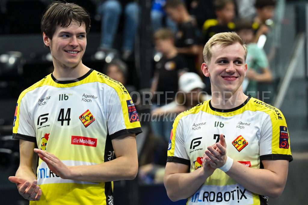 Zug United - HC Rychenberg - 25. April 2026 | Dani Jaaranen (#44 HC Rychenberg Winterthur) und Nils Boman (#70 HC Rychenberg Winterthur) am L-UPL Superfinal-Spiel zwischen Zug United und HC Rychenberg am 25. April 2026 in der BCF Arena, Fribourg, Schweiz.Bild: Sportfotografie Markus Aeschimann | www.markus-aeschimann.ch - Realisiert mit Pictrs.com