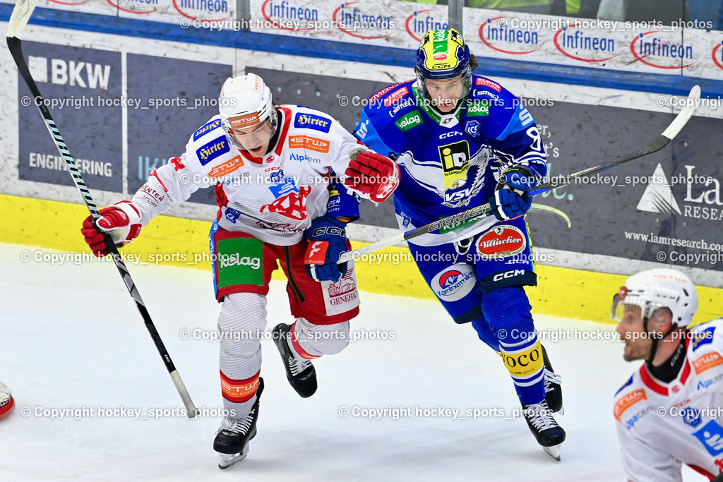 EC IDM WÄRMEPUMPEN VSV vs. EC KAC | #8 Petersen Nicholas Eric EC KAC, #81 RICHTER Marco EC VSV, EC IDM WÄRMEPUMPEN VSV vs. EC KAC, EC IDM WÄRMEPUMPEN VSV vs. EC KAC am 02.02.2025 in Villach (Stadthalle Villach), Austria, (Photo by Bernd Stefan)