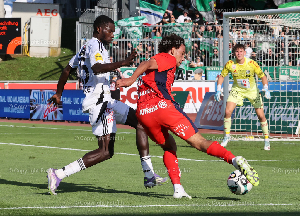 A_LUI_24082025_06 | SPORT,FUSSBALL,ADMIRAL BUNDESLIGA RZ PELLETS WAC-SK RAPID WIEN 24.08.2025 IM BILD: CHEICK DIABETE (WAC) UND  JANIS ANTISTE (RAPID) FOTO:FOTOLUI/MW