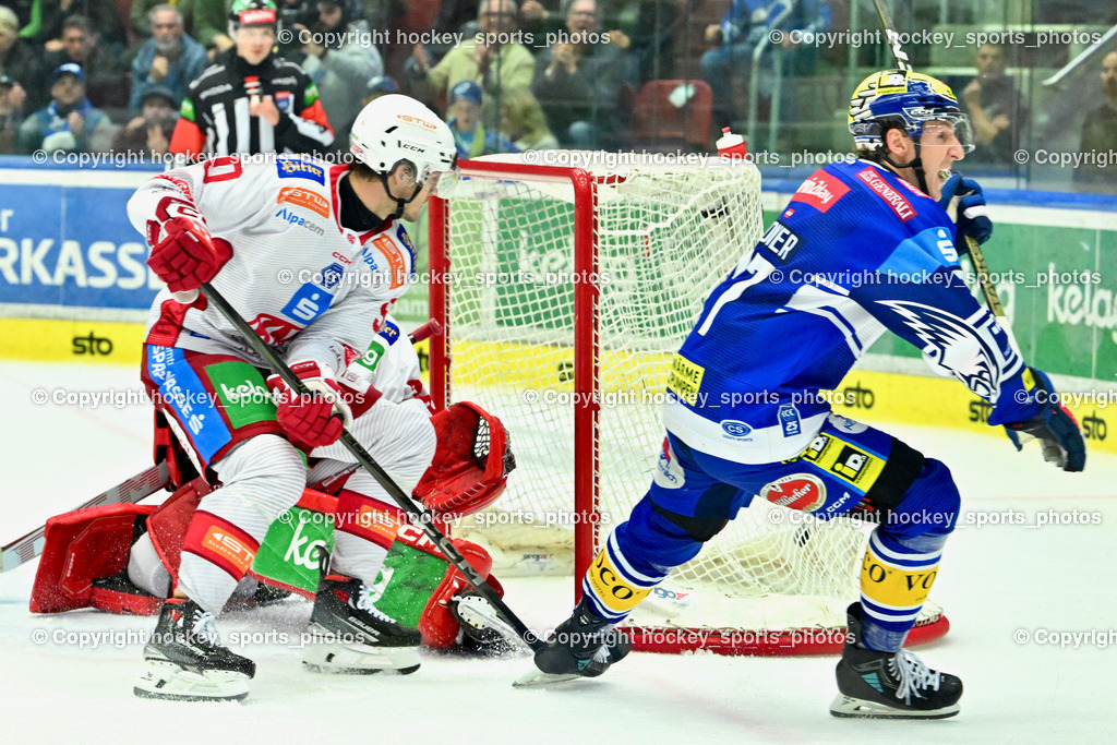 EC IDM Wärmepumpen VSV vs. EC KAC  | #90 Fraser Matthew EC KAC, Jubel #77 LINDNER Philipp EC VSV, EC IDM Wärmepumpen VSV vs. EC KAC , EC IDM Wärmepumpen VSV vs. EC KAC  am 27.10.2024 in Villach (Stadthalle Villach), Austria, (Photo by Bernd Stefan)