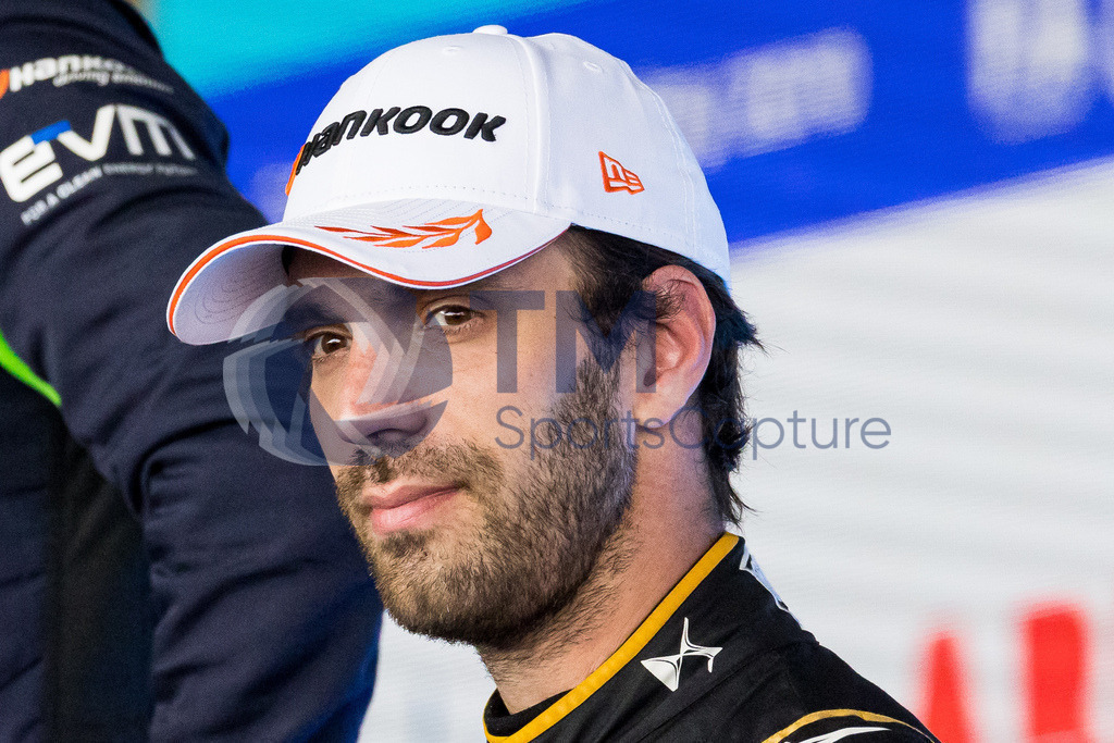 GEPA-20230423-101-147-0234 | BERLIN,GERMANY,23.APR.23 - MOTORSPORTS, FORMEL E - E-Prix of Berlin, Berliner Tempelhof Airport Circuit. Image shows Jean-Eric Vergne (FRA / Penske). Keywords: podium.  
Photo: GEPA pictures/ Matthias Trinkl