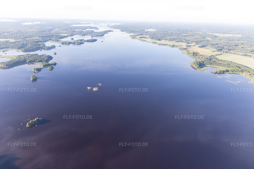 Luftbild: Ortsansicht in Skäggalösa im Bundesland Kronoberg in Schweden. Foto: IMG_108093.jpg vom 28.06.2018 durch Werner Riehm/FLY-FOTO.de