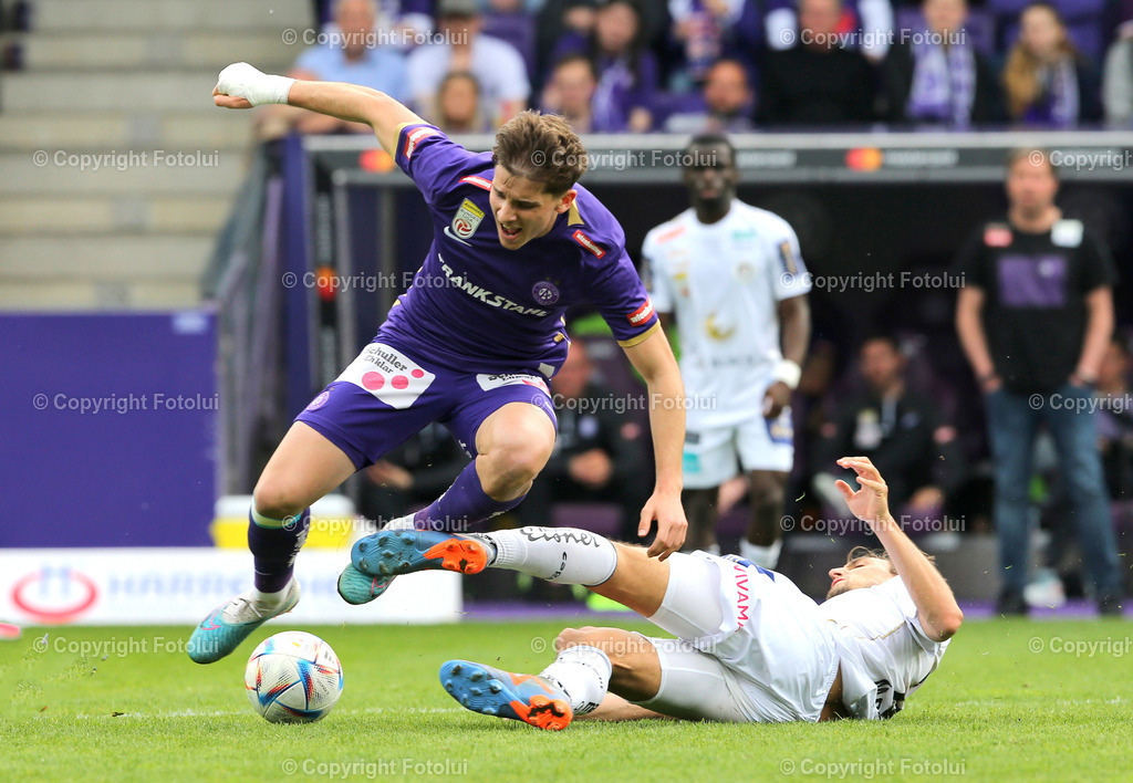 A_LUI_23042023_03 | SPORT,FUSSBALL,ADMIRAL BUNDESLIGA  AUSTRIA KLAGENFURT-AUSTRIA WIEN 23.04.2023 IM BILD:  THORSTEN MAHRER (KLAGENFURT) UND ROMEO VUCIC (AUSTRIA  WIEN ) FOTO:FOTOLUI/MW