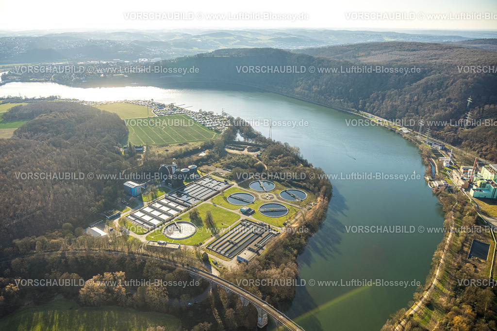 Herdecke260304318 | Luftbild, Blick über den Harkortsee nach Wetter mit Ruhrviadukt Herdecke, Ruhrverband Kläranlage Hagen, Wald Ardeygebirge, Herdecke, Ruhrgebiet, Nordrhein-Westfalen, Deutschland