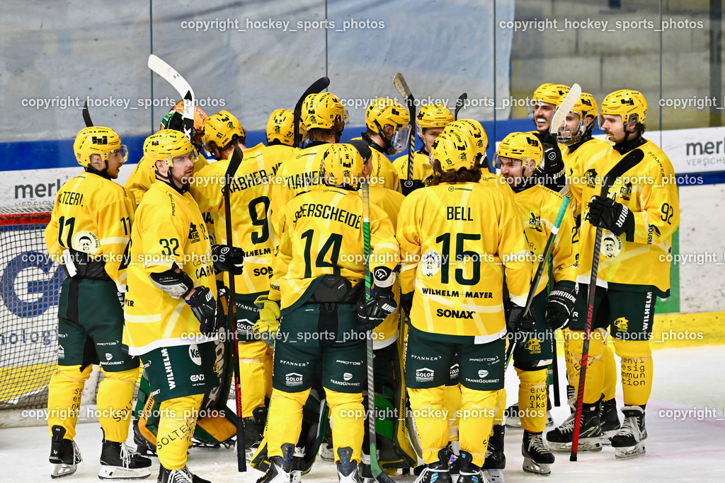 ATSE Graz vs. EHC Lustenau | Jubel EHC Lustenau Mannschaft, ATSE Graz vs. EHC Lustenau, ATSE Graz vs. EHC Lustenau am 14.02.2026 in Graz (Merkur Eishalle ), Austria, (Photo by Bernd Stefan)